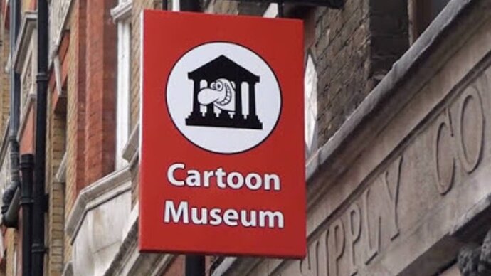 Sign outside the Cartoon Museum