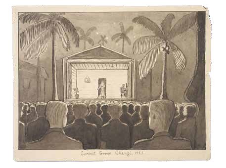Drawing of a camp theatre